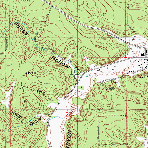 Topographic Map of Jones Hollow, AZ