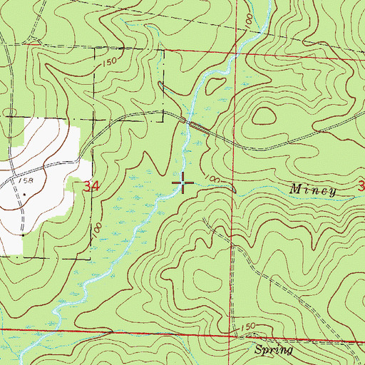 Topographic Map of Mincy Branch, FL