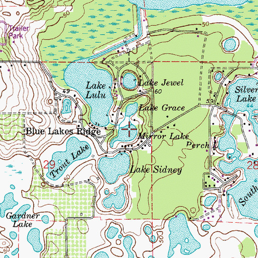 Topographic Map of Mirror Lake, FL