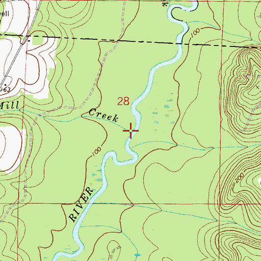 Topographic Map of Moores Mill Creek, FL