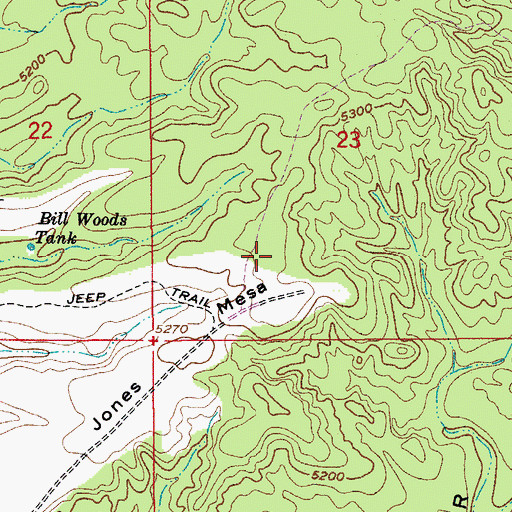 Topographic Map of Jones Mesa, AZ