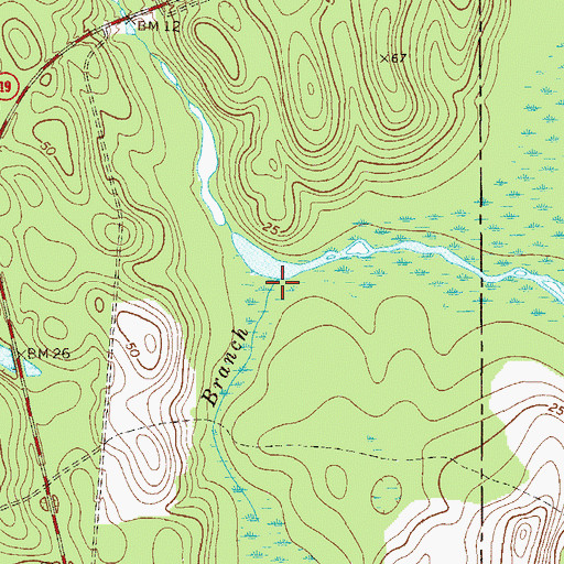 Topographic Map of Morman Branch, FL