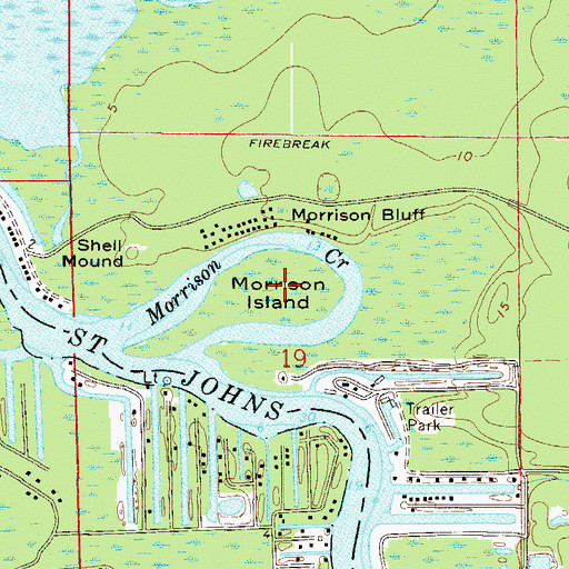 Topographic Map of Morrison Island, FL
