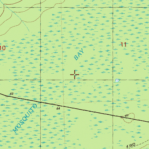 Topographic Map of Mosquito Bay, FL