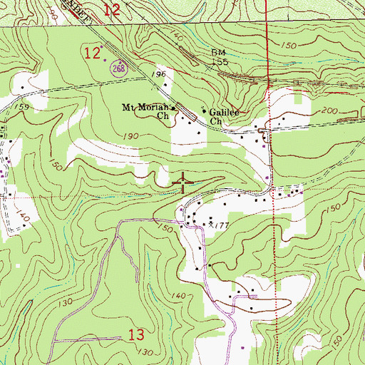 Topographic Map of Mount Moriah Church, FL