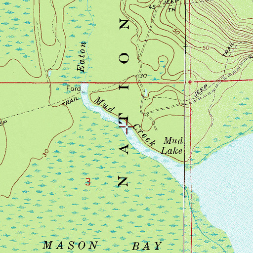 Topographic Map of Mud Creek, FL