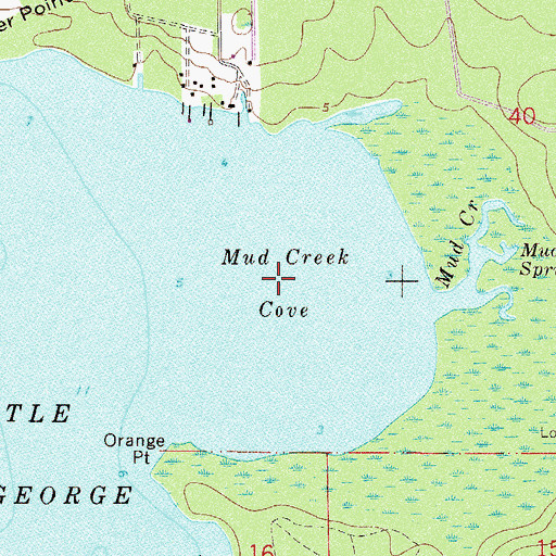 Topographic Map of Mud Creek Cove, FL