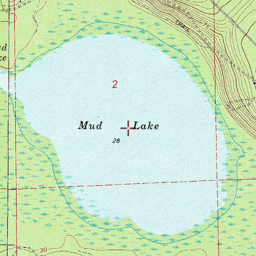 Topographic Map of Mud Lake, FL