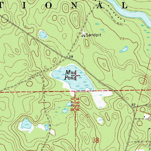 Topographic Map of Mud Pond, FL