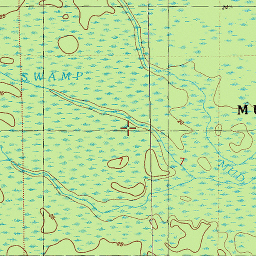 Topographic Map of Mud Swamp, FL