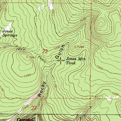 Topographic Map of Jones Mountain Tank, AZ