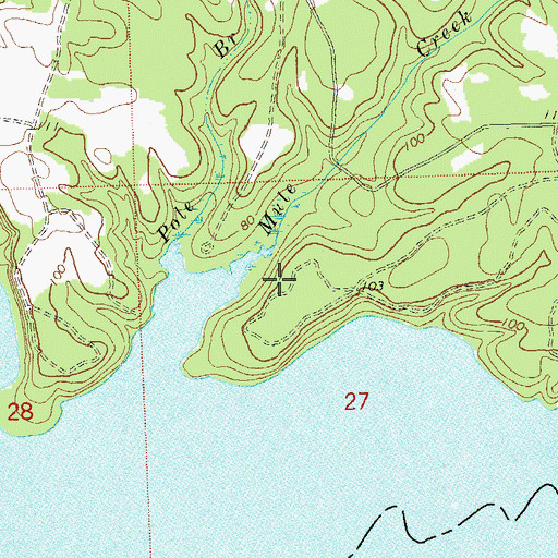 Topographic Map of Mule Creek, FL