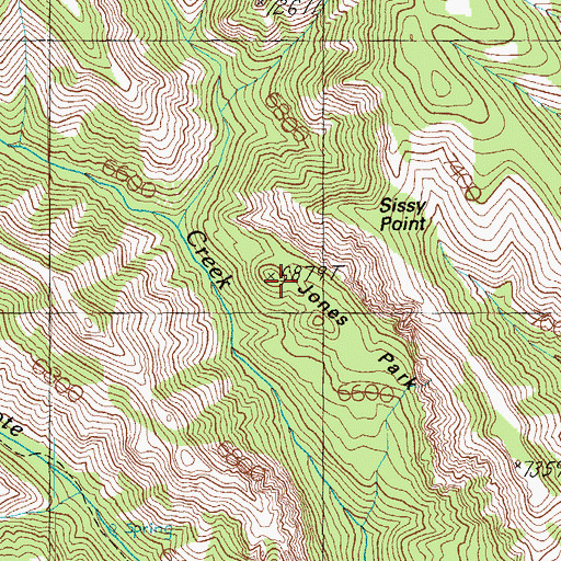 Topographic Map of Jones Park, AZ