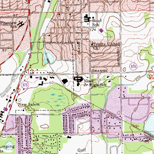 Topographic Map of Nims Junior High School, FL
