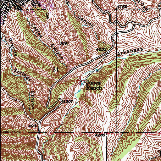 Topographic Map of Jones Ranch, AZ