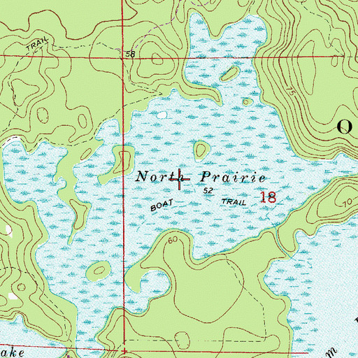 Topographic Map of North Prairie, FL