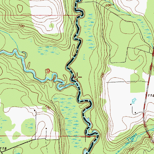 Topographic Map of North Prong Saint Marys River, FL