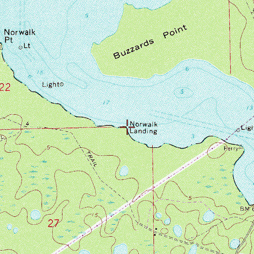 Topographic Map of Norwalk Landing, FL