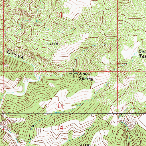 Topographic Map of Jones Spring, AZ