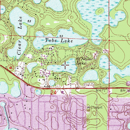 Topographic Map of O'Nello Lake, FL