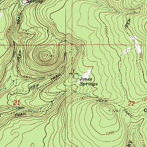 Topographic Map of Jones Springs, AZ