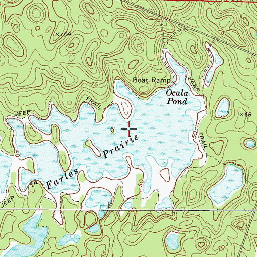 Topographic Map of Ocala Pond, FL