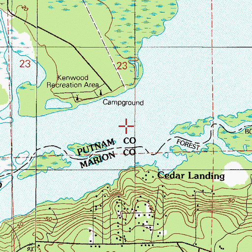 Topographic Map of Lake Ocklawaha, FL