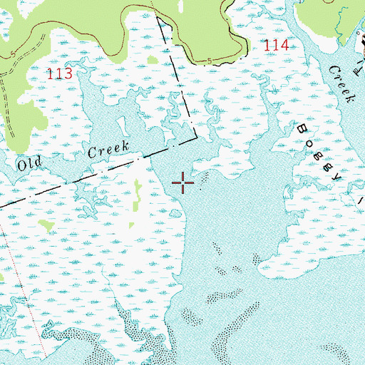 Topographic Map of Old Creek, FL
