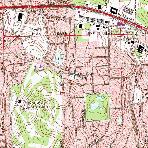 Topographic Map of Old Fort Park, FL