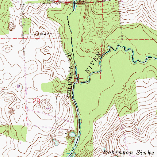 Topographic Map of Olustee Creek, FL