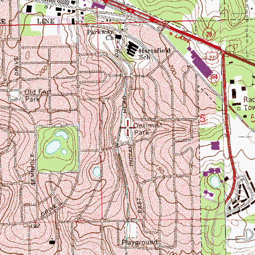 Topographic Map of Optimist Park, FL