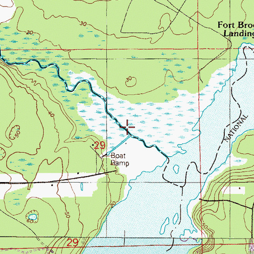 Topographic Map of Orange Creek, FL
