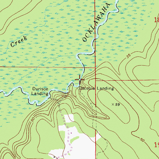 Topographic Map of Osceola Landing, FL