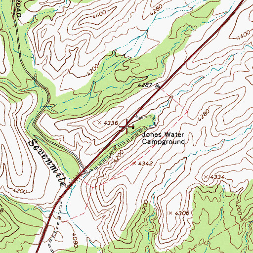 Topographic Map of Jones Water Campground, AZ