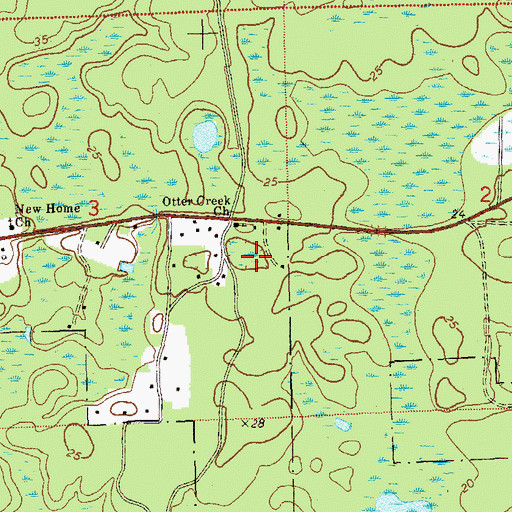 Topographic Map of Otter Creek Church, FL