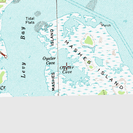 Topographic Map of Oyster Cove, FL