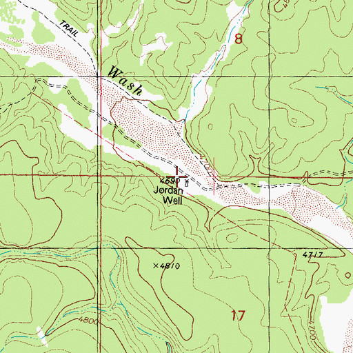 Topographic Map of Jordan Well, AZ
