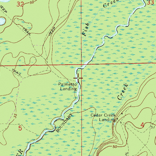 Topographic Map of Palmetto Landing, FL