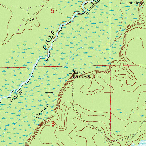 Topographic Map of Parch Landing, FL