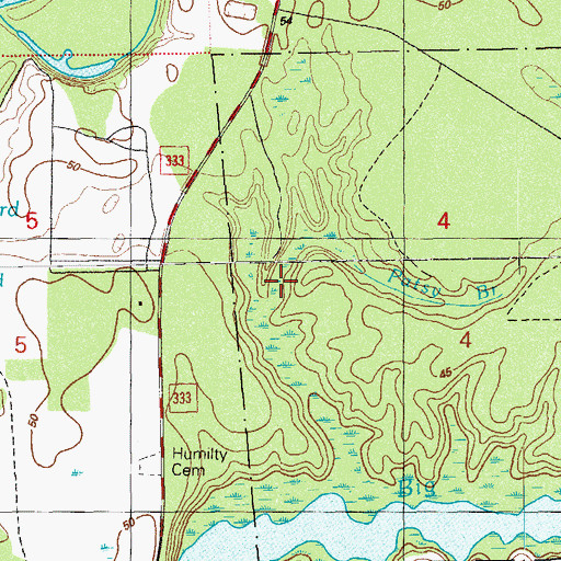 Topographic Map of Patsy Branch, FL