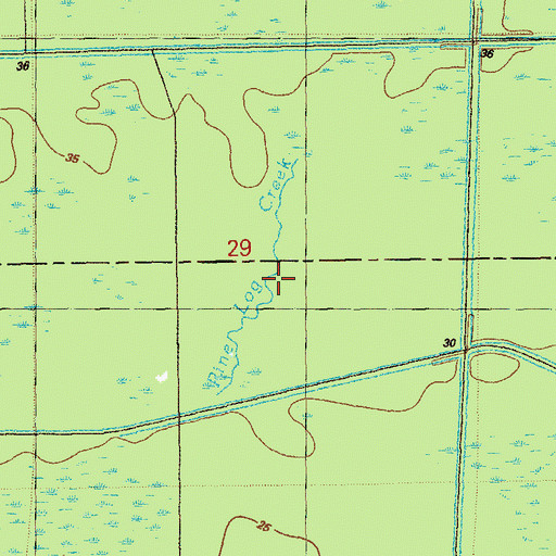 Topographic Map of Pine Log Creek, FL