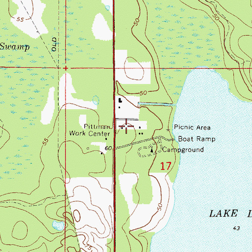Topographic Map of Pittman Work Center, FL