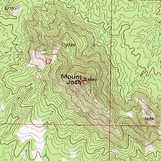 Topographic Map of Mount Josh, AZ