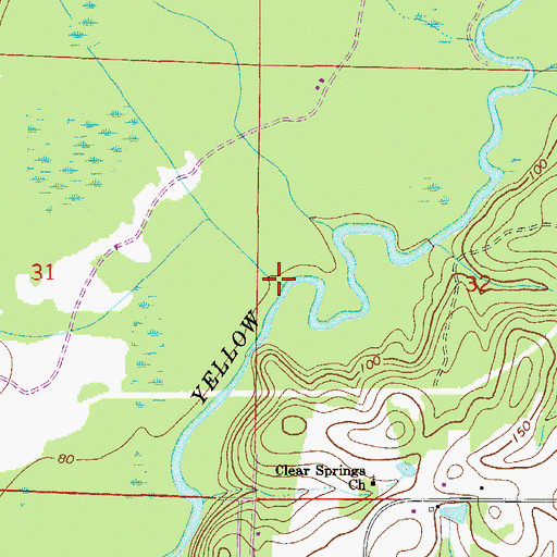 Topographic Map of Polley Creek, FL