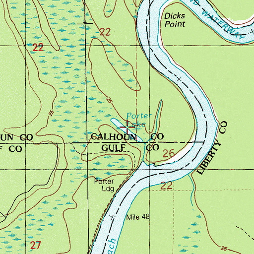 Topographic Map of Porter Lake, FL