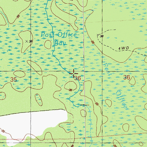 Topographic Map of Post Office Bay, FL
