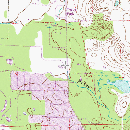Topographic Map of Price Creek, FL