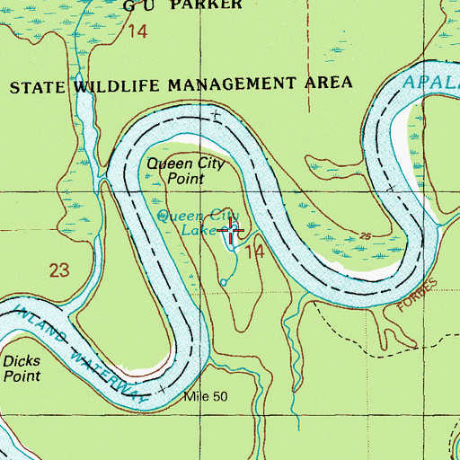 Topographic Map of Queen City Lake, FL