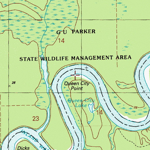 Topographic Map of Queen City Point, FL