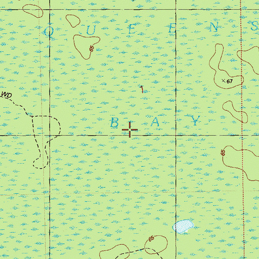 Topographic Map of Queens Bay, FL